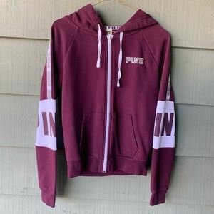 PINK full zip hoodie (S) EUC